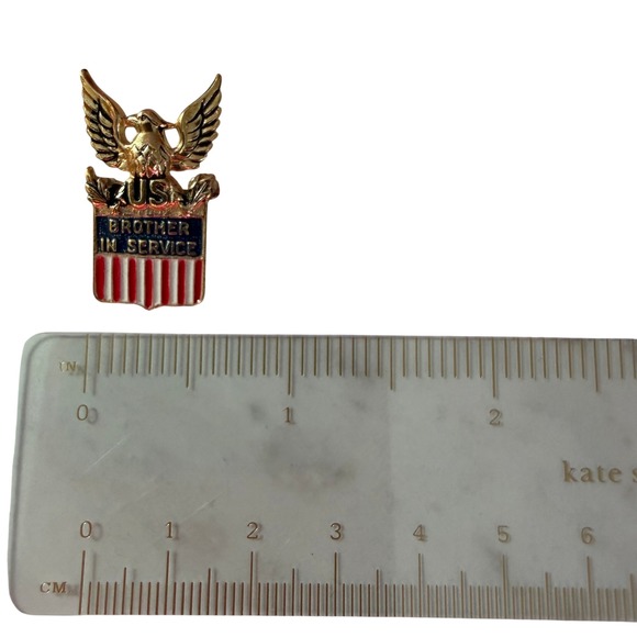 Vintage Coro WWII Sterling Sweetheart Pin Brother In Service Eagle Shield Brooch - Picture 6 of 7